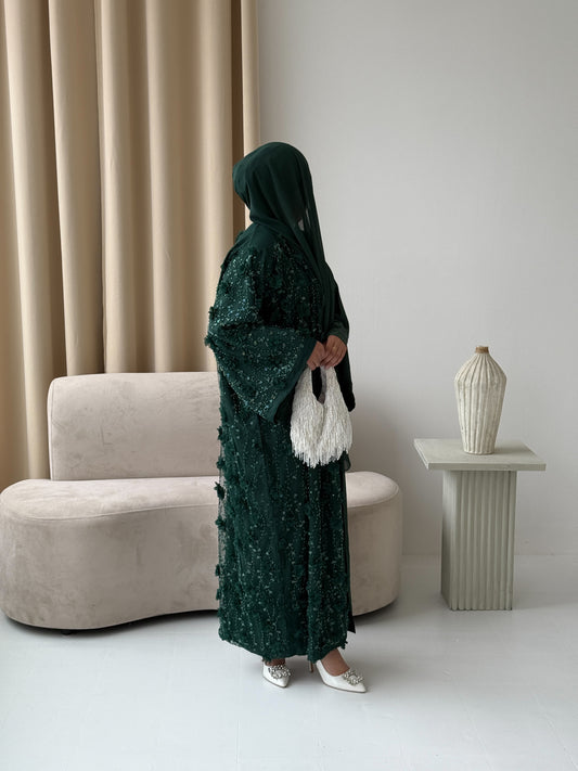 Half Floral Dark Green