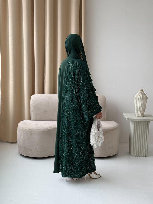 Half Floral Dark Green