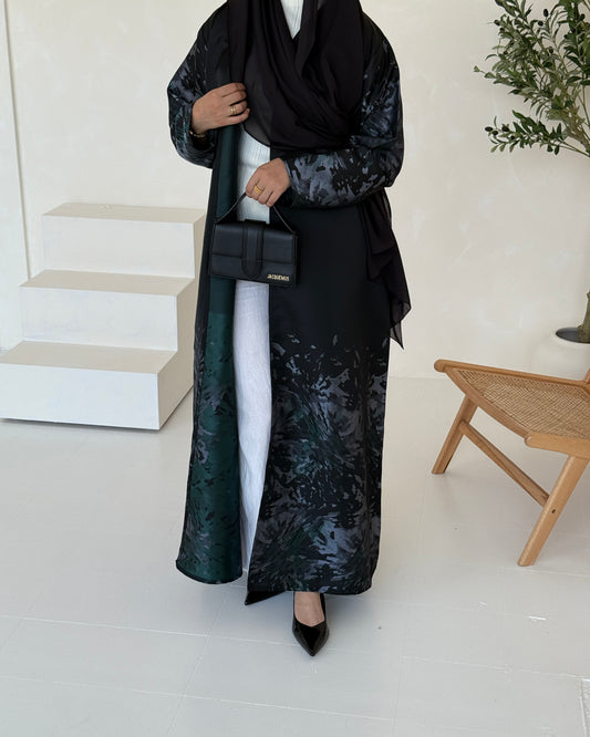 Floral Burst - Silver/Green