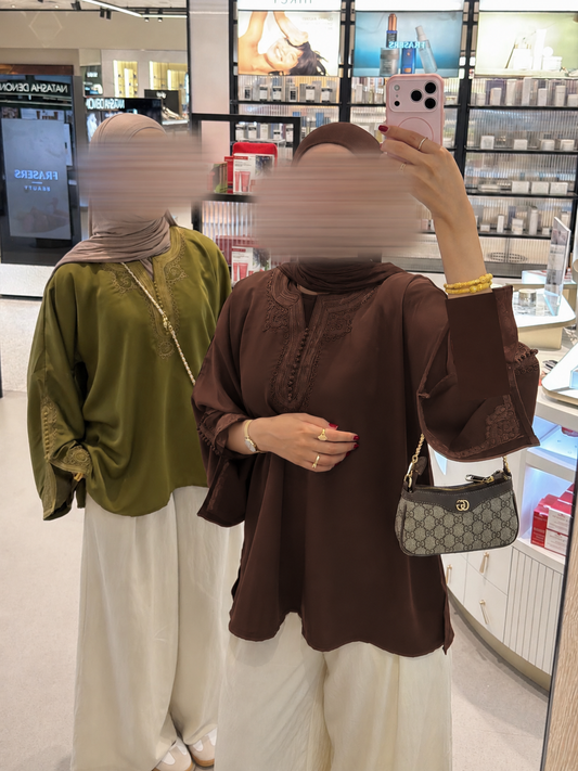 Kaftan Top Cocoa - PRE ORDER 3-4 WEEKS