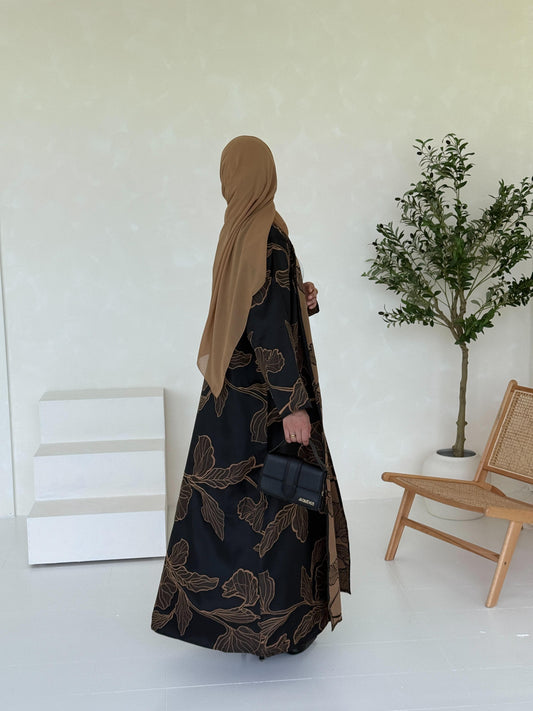 Floral Leaf Golden Brown