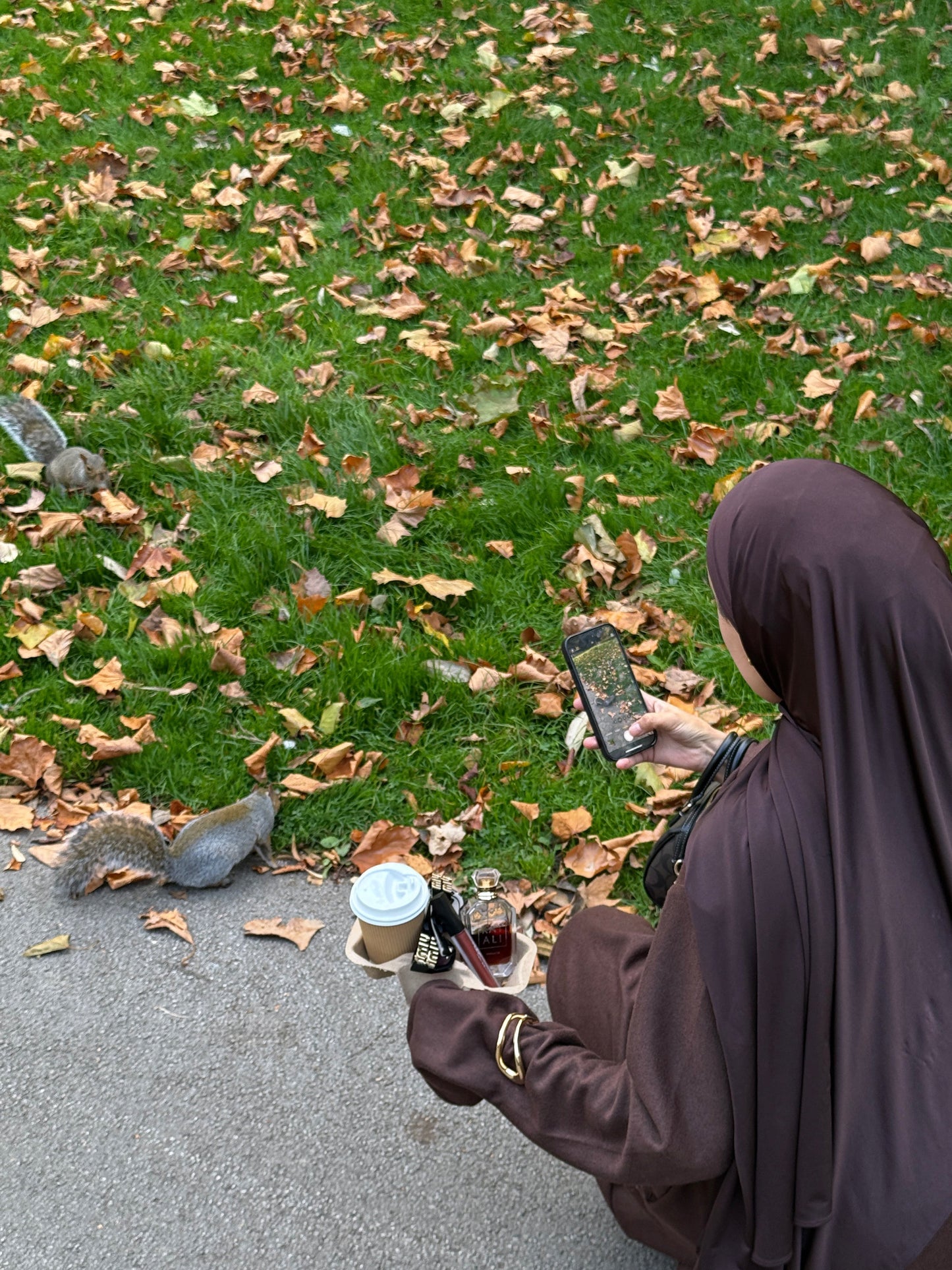 Brown Wool Blend Jersey Closed Abaya