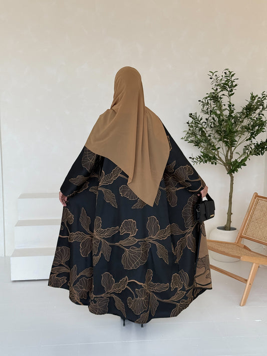 Floral Leaf Golden Brown