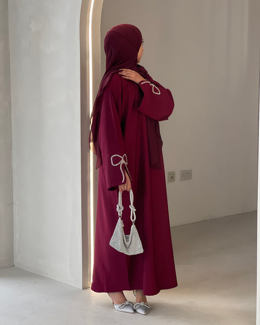 Bow Split Sleeve Cherry