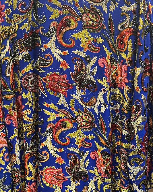 Henna Devoré Velvet Royal Blue