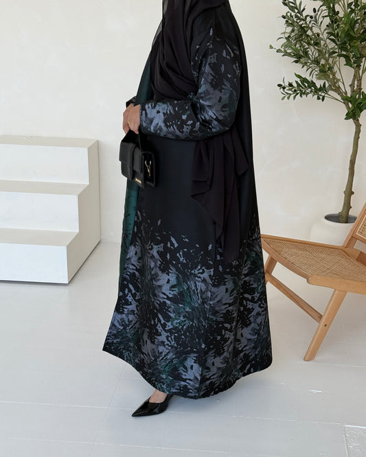 Floral Burst - Silver/Green