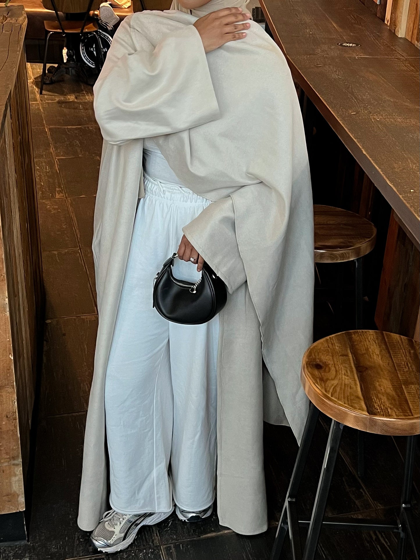 Candle Cream Suede Shawl Abaya