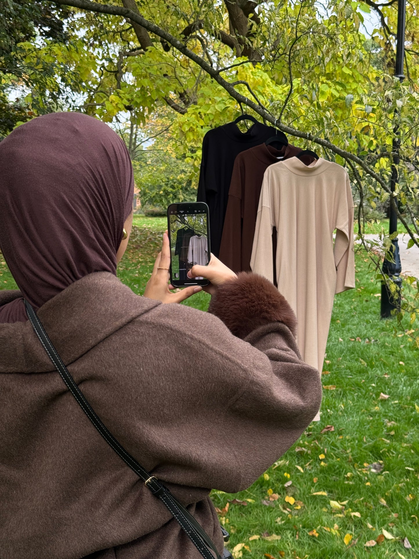 Ribbed Polo Neck Abaya