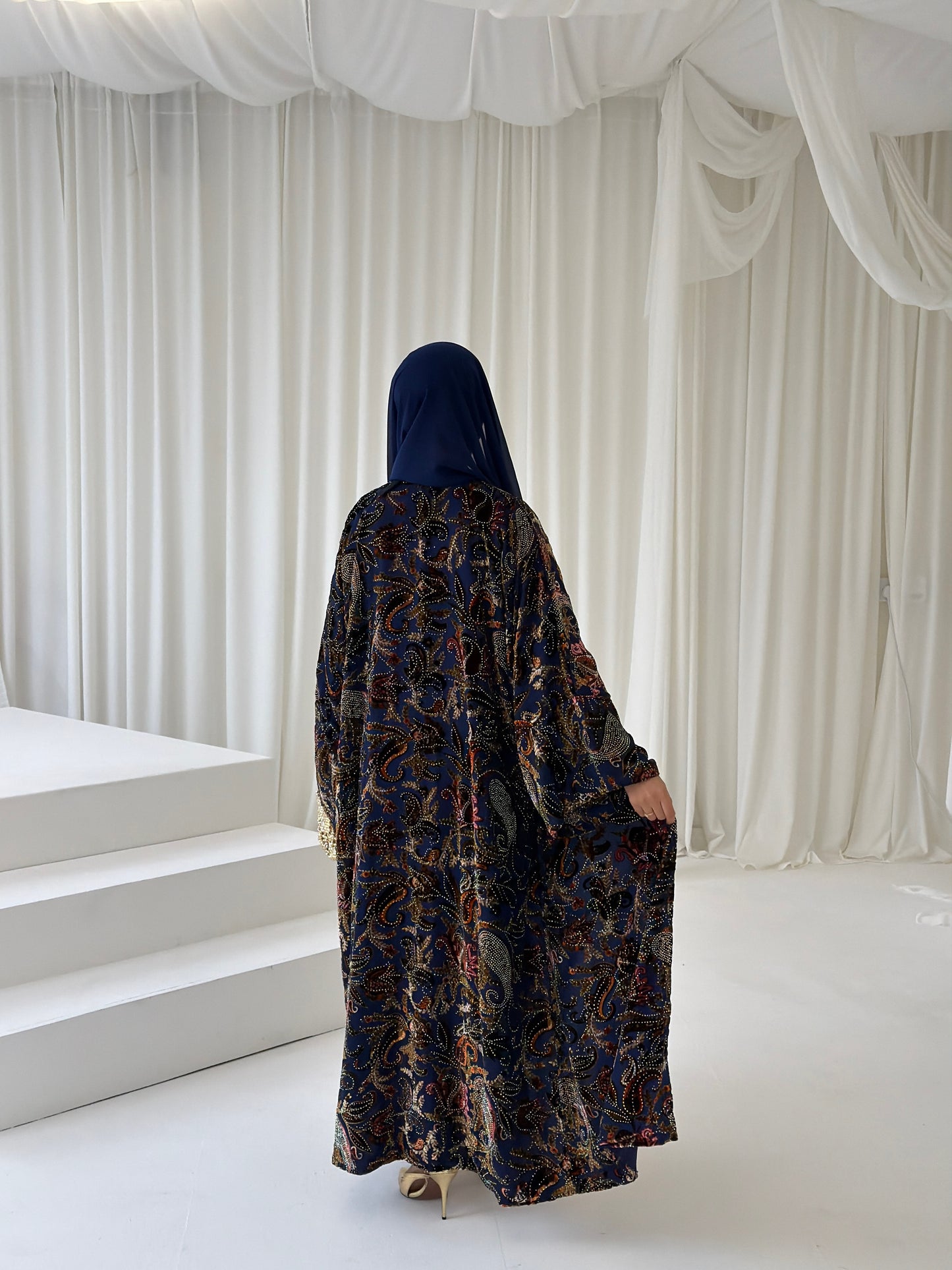 Henna Devoré Velvet Royal Blue