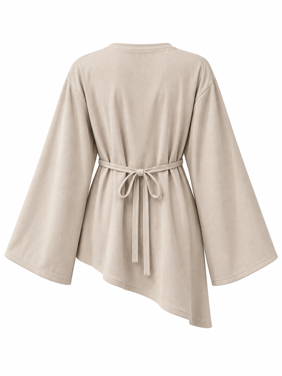 Corduroy Ribbed Asymmetric Top Nude