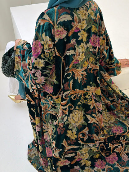 Floral Devoré Teal