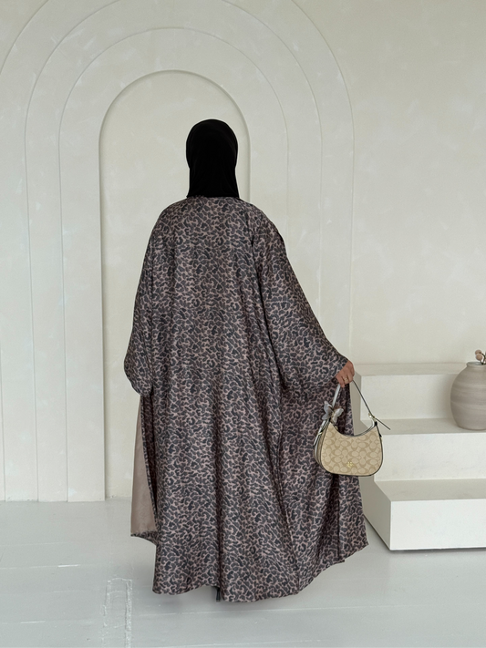 Satin Leopard Print - Nude Gold