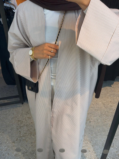 Oversized Pinstripe Shirt Mocha