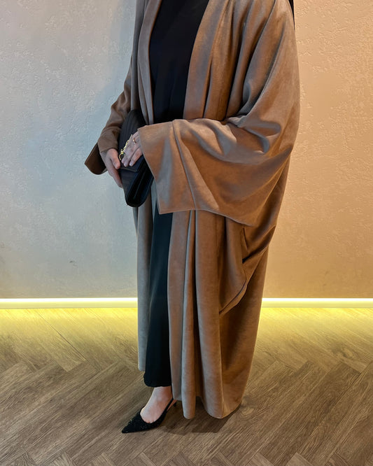 Mocha Luxury Suede Abaya