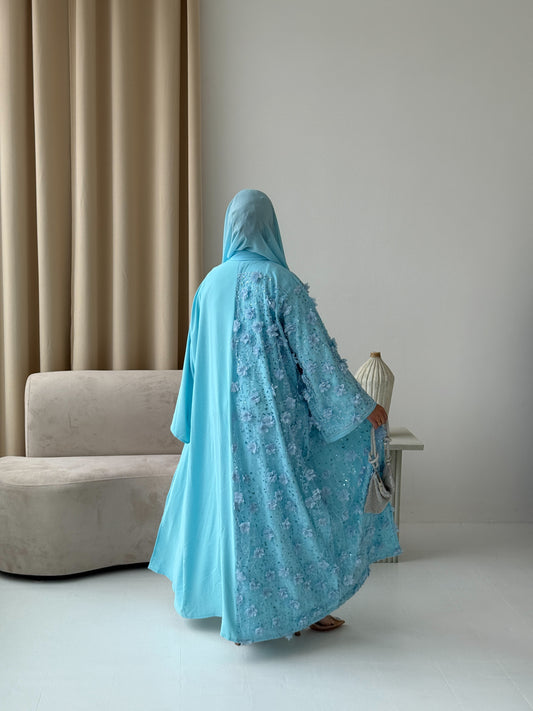 Half Floral Sky Blue