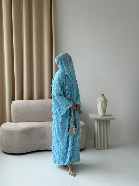 Half Floral Sky Blue