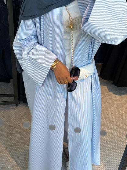 Oversized Pinstripe Shirt Blue