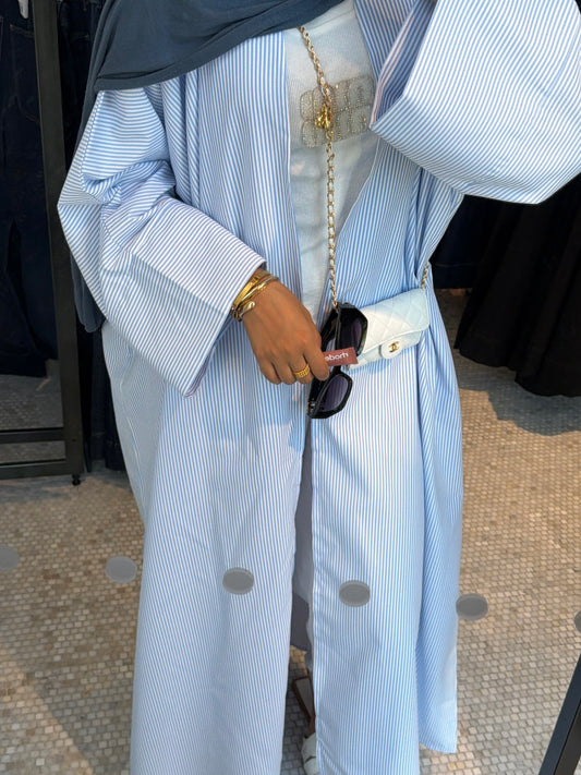 Oversized Pinstripe Shirt Blue