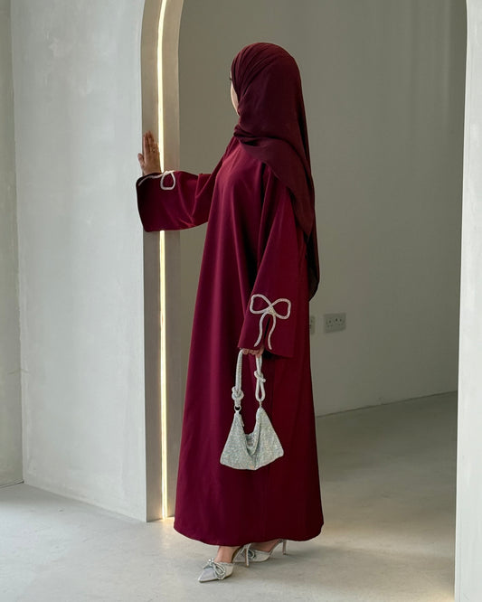 Bow Split Sleeve Cherry