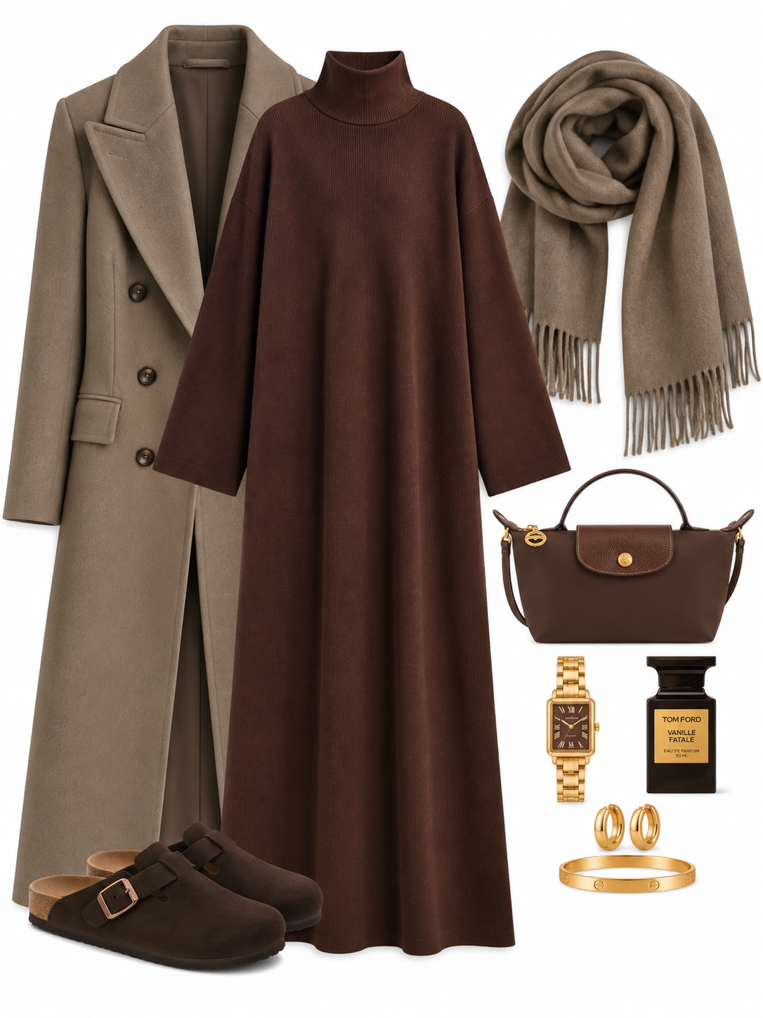Ribbed Polo Neck Abaya