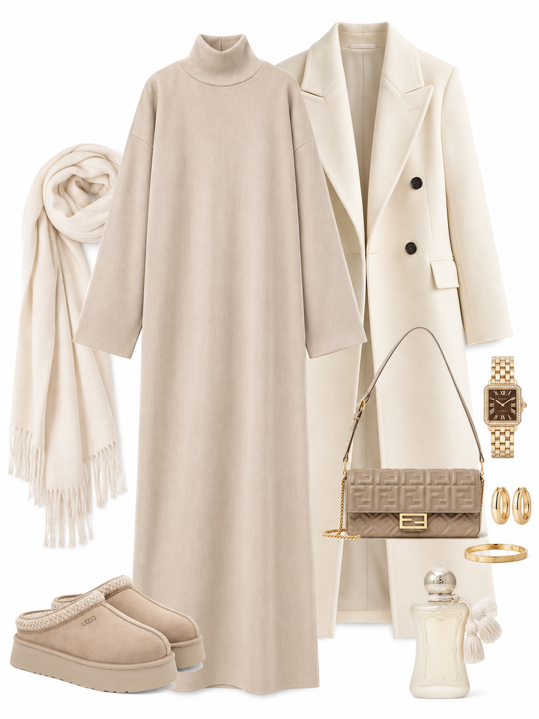 Ribbed Polo Neck Abaya