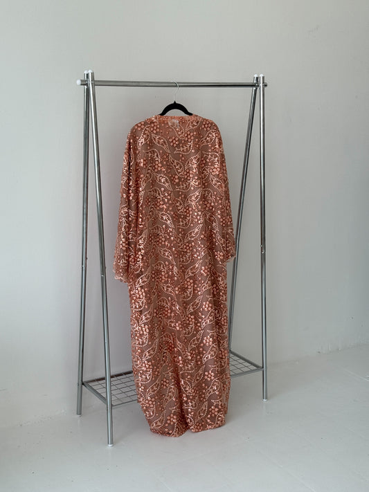 Sequin Net Peach