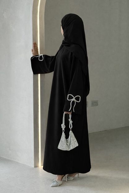 Bow Split Sleeve Black