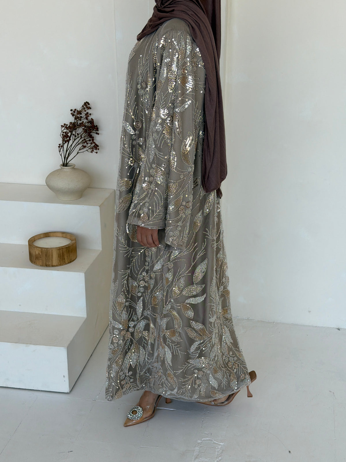 Noor-e-Qadeem Taupe Gold