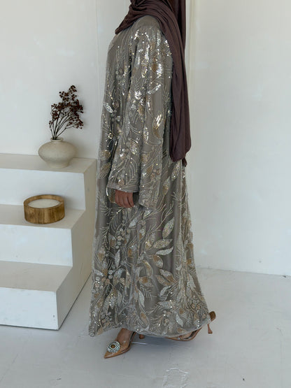 Noor-e-Qadeem Taupe Gold