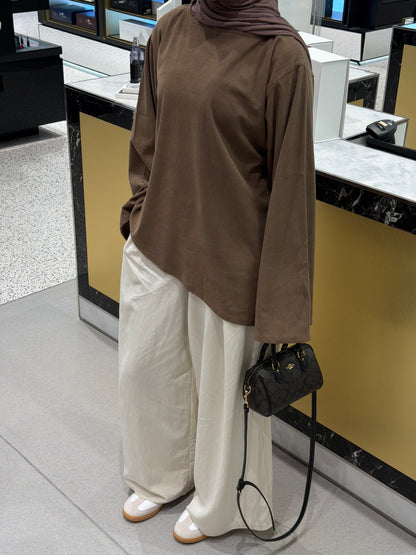 Corduroy Ribbed Asymmetric Top Truffle