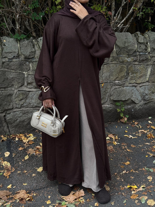 Split Dress Chocolate Brown