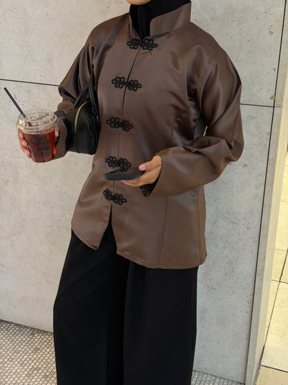 Napoleon Satin Tunic Mushroom
