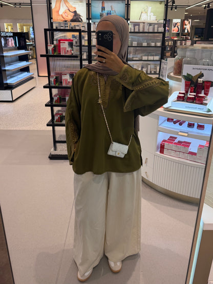 Kaftan Top Olive - PRE ORDER 3-4 WEEKS