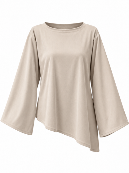 Corduroy Ribbed Asymmetric Top Nude