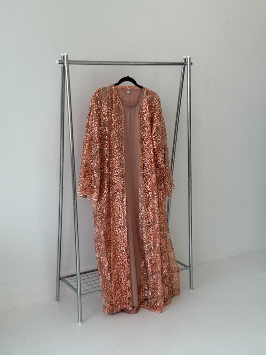 Sequin Net Peach