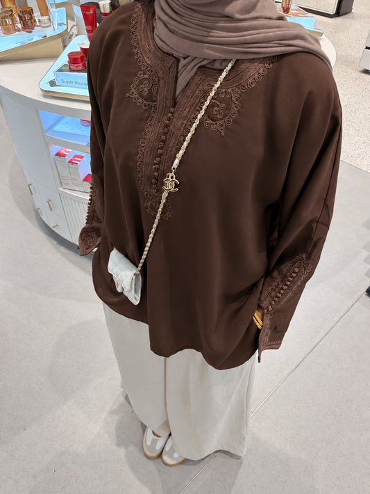 Kaftan Top Cocoa - PRE ORDER 3-4 WEEKS