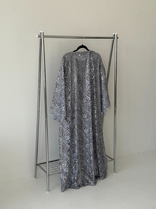 Sequin Net Grey
