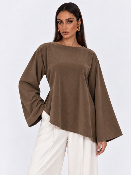 Corduroy Ribbed Asymmetric Top Truffle