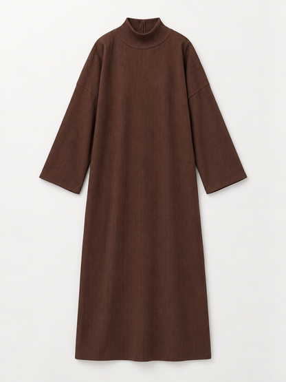 Ribbed Polo Neck Abaya