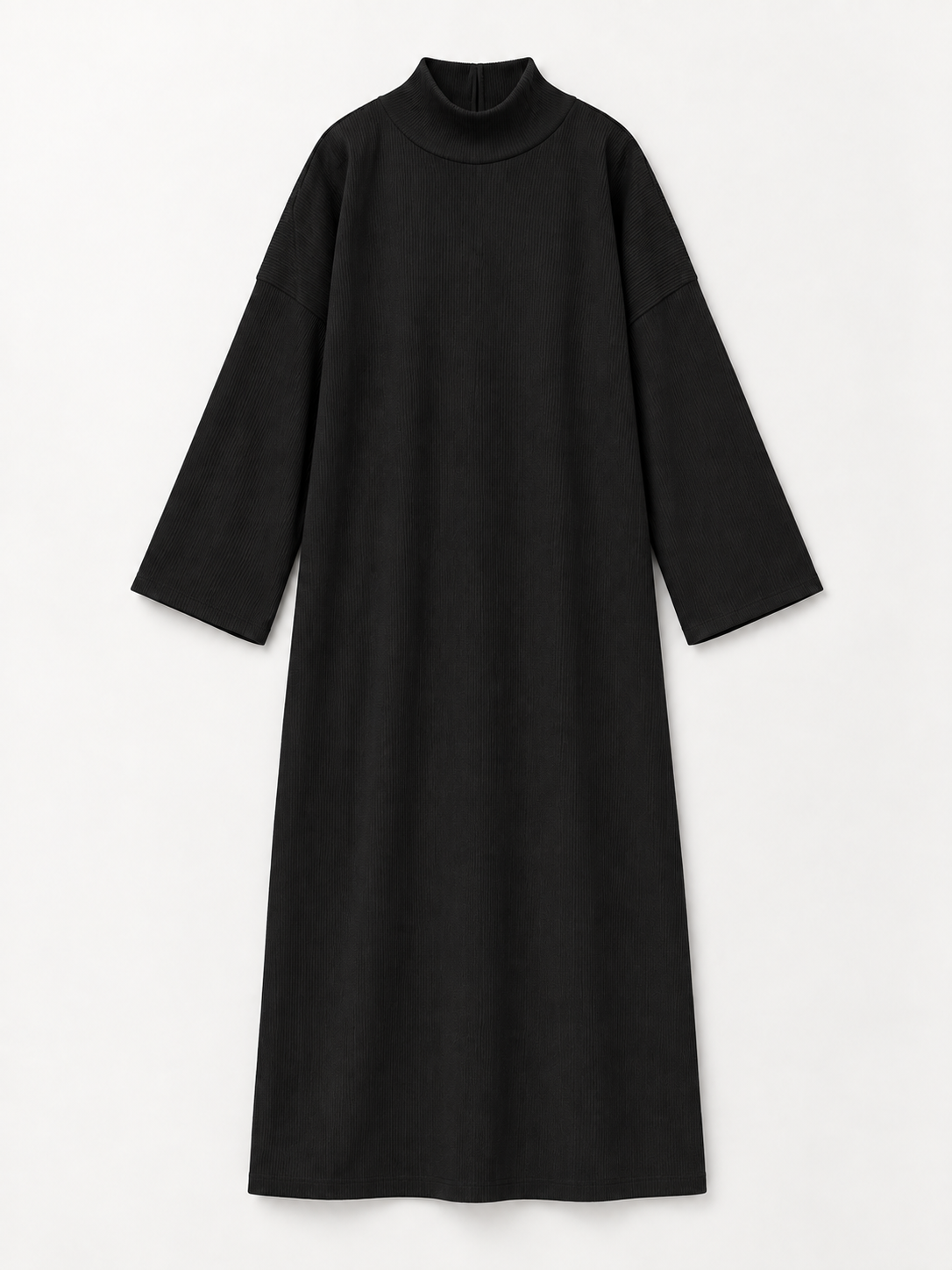 Ribbed Polo Neck Abaya