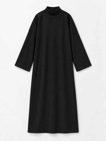 Ribbed Polo Neck Abaya