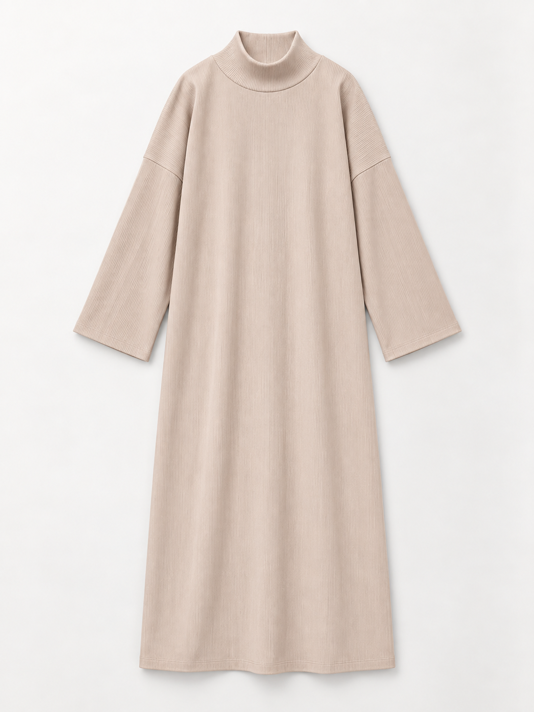 Ribbed Polo Neck Abaya