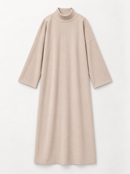 Ribbed Polo Neck Abaya