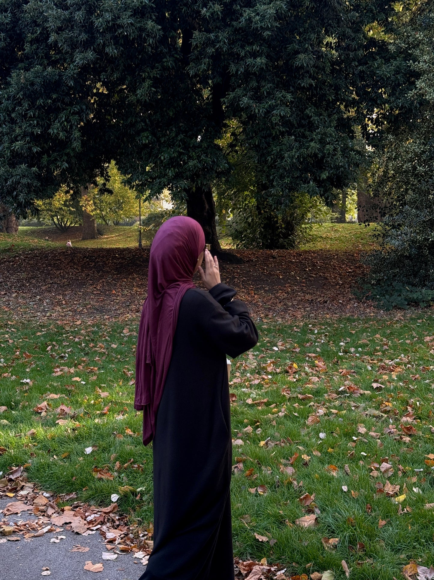 Black Wool Blend Jersey Closed Abaya