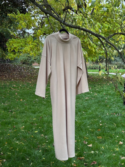Ribbed Polo Neck Abaya