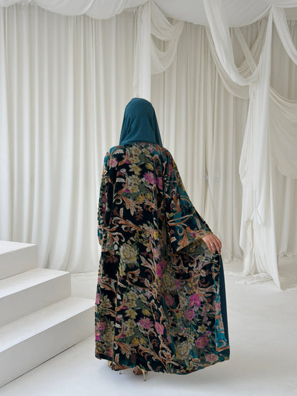 Floral Devoré Teal