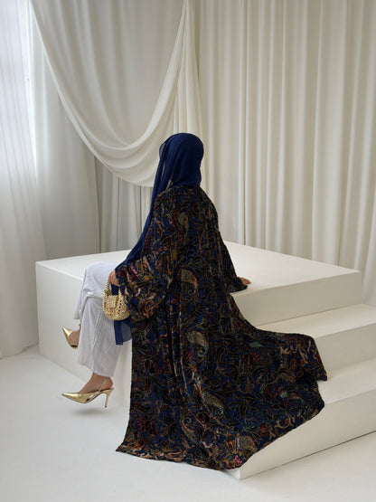 Henna Devoré Velvet Royal Blue