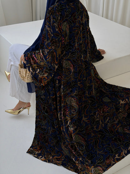 Henna Devoré Velvet Royal Blue