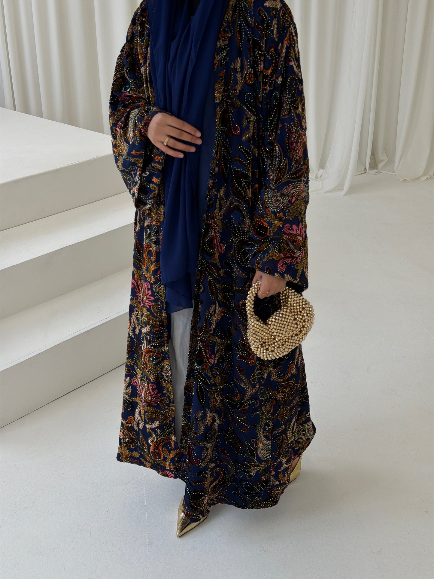 Henna Devoré Velvet Royal Blue