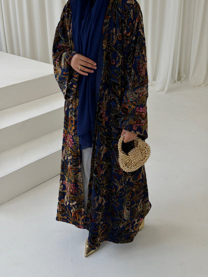 Henna Devoré Velvet Royal Blue